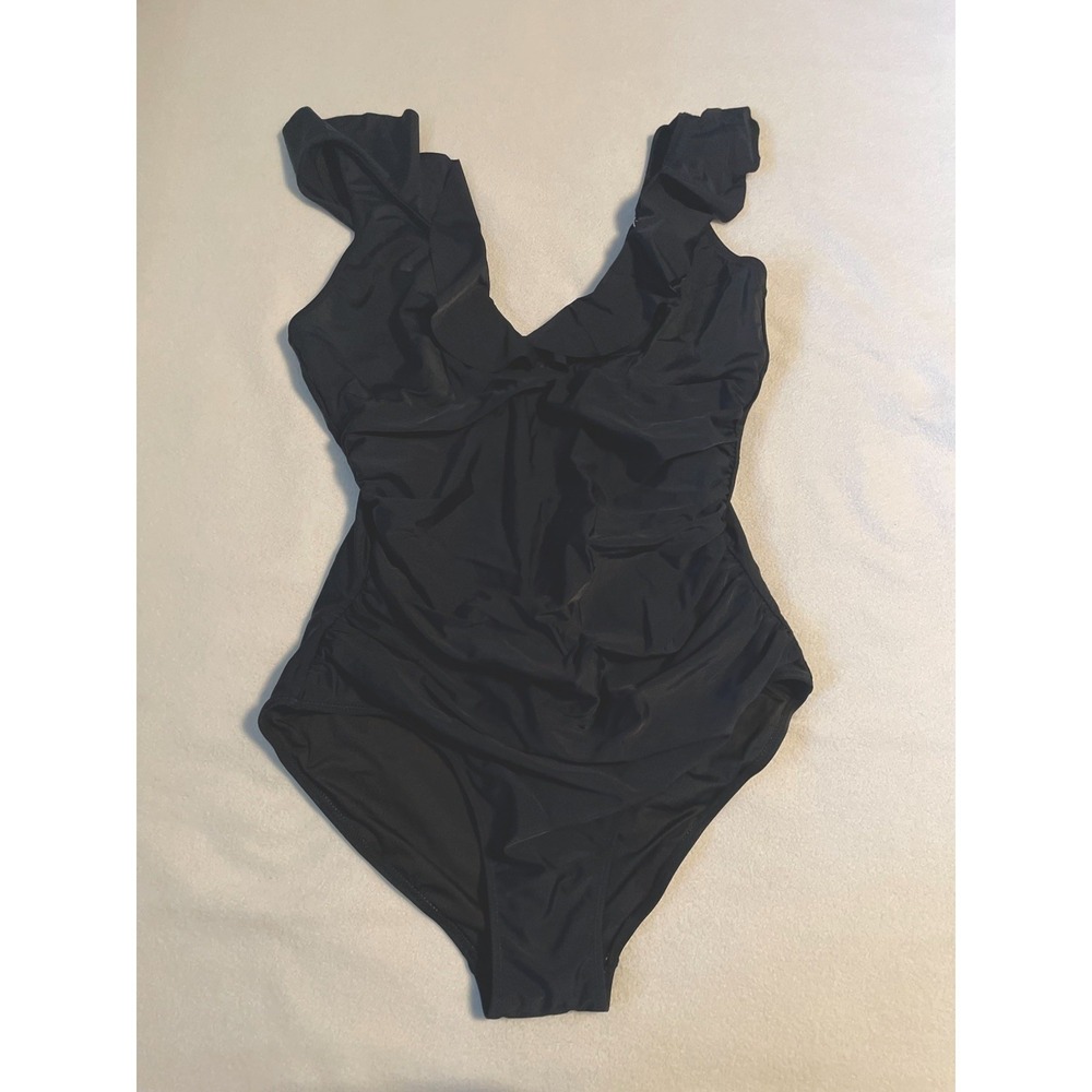 SHAPERIN Women's One-Piece Swimsuit – Tummy Control – Black – Size XL – NWT